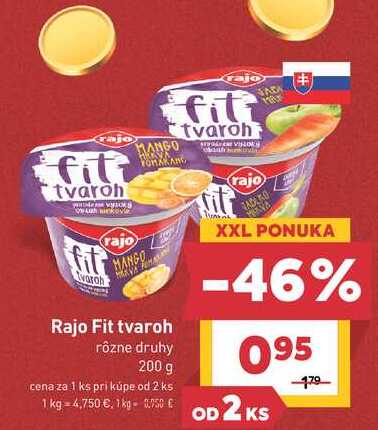 Rajo Fit tvaroh rôzne druhy 200 g 