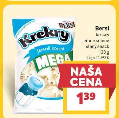 Bersi krekry jemne solené slaný snack 130 g