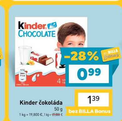 Kinder čokoláda 50 g