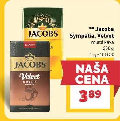 Jacobs Velvet mletá káva 250 g