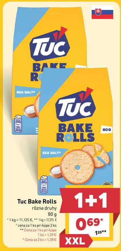 Tuc Bake Rolls rôzne druhy 80 g