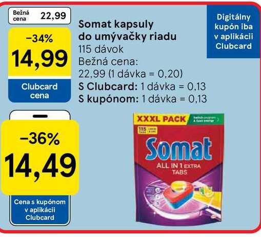 Somat kapsuly do umývačky riadu 115 dávok