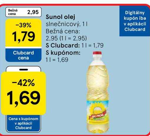 Sunol olej slnečnicový, 1l