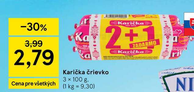 Karička črievko 3 x 100 g