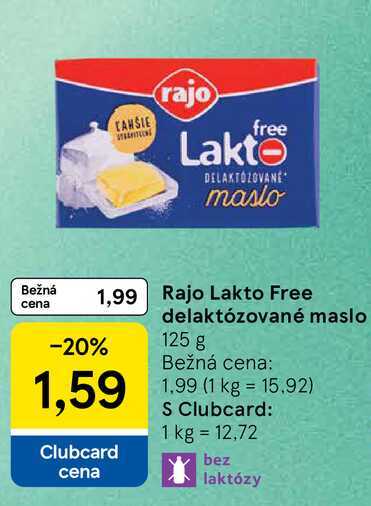Rajo Lakto Free delaktózované maslo 125 g