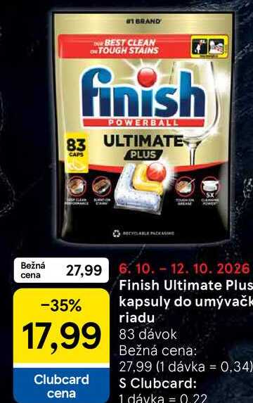 Finish Ultimate Plus kapsuly do umývačk riadu 83 dávok