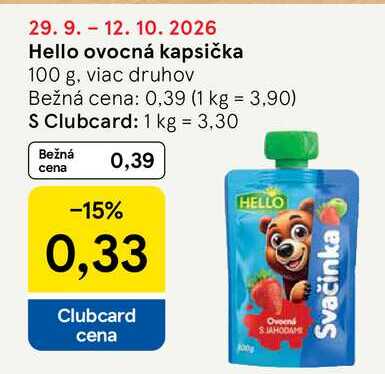 Hello ovocná kapsička 100 g, viac druhov