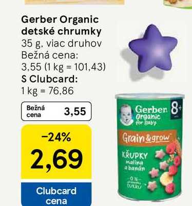 Gerber Organic detské chrumky 35 g