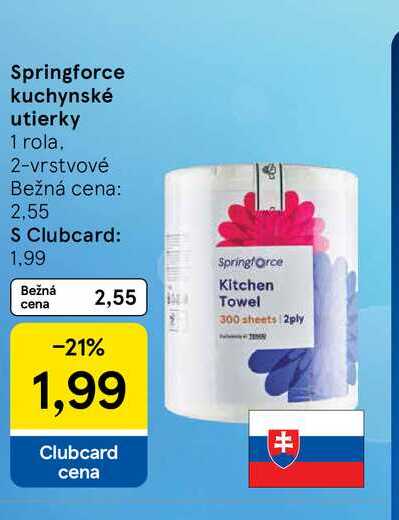 Springforce kuchynské utierky 1 rola 2-vrstvové