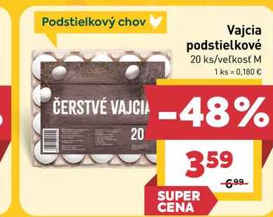 Vajcia podstielkové 20 ks/veľkosť M