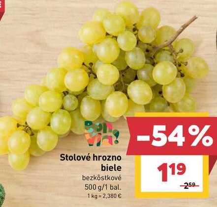 Stolové hrozno biele bezkôstkové 500 g