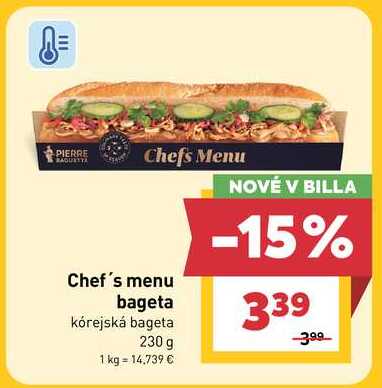 Chef's menu bageta kórejská bageta 230 g
