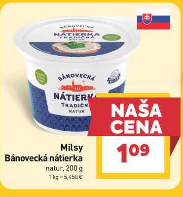Milsy Bánovecká nátierka natur, 200 g