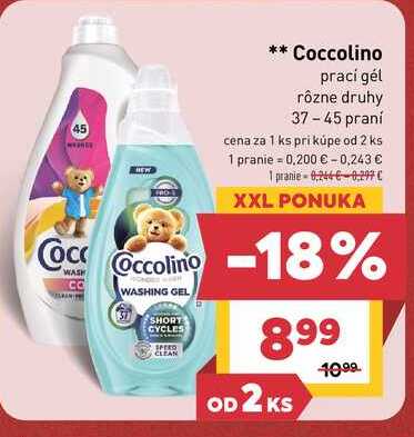Coccolino prací gél rôzne druhy 37-45 praní