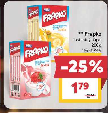 FRAPKO jahoda instantný nápoj 200 g