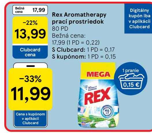 Rex Aromatherapy prací prostriedok 80 PD