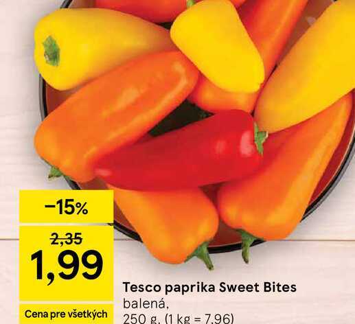 Tesco paprika Sweet Bites balená, 250 g