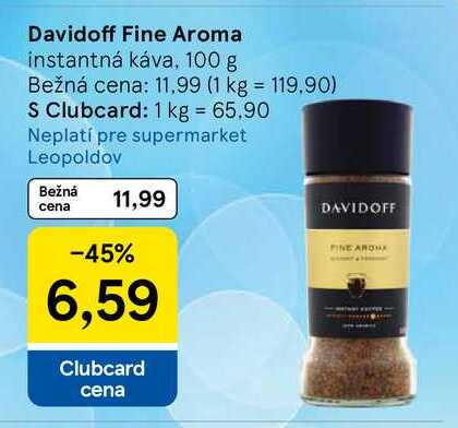 Davidoff Fine Aroma instantná káva, 100 g  v akcii