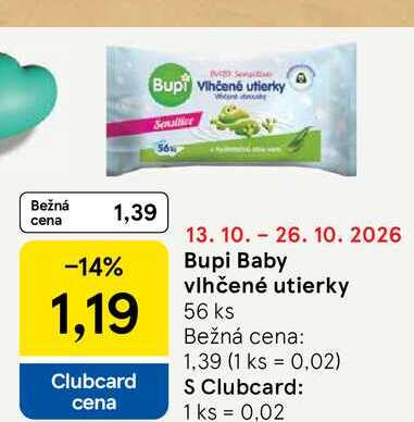Bupi Baby vlhčené utierky 56 ks