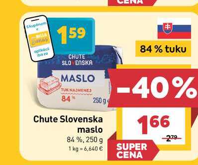 Chute Slovenska maslo 84%, 250 g