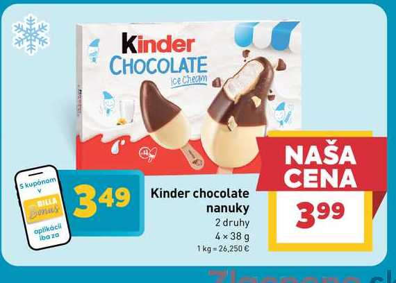 Kinder chocolate nanuky 2 druhy 4x38 g