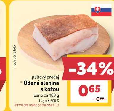 Údená slanina s kožou cena za 100 g