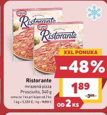 Dr. Oetker Ristorante mrazená pizza Prosciutto, 340 g