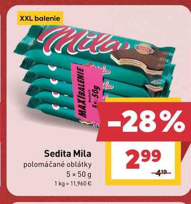 Sedita Mila polomáčané oblátky 5 x 50g 