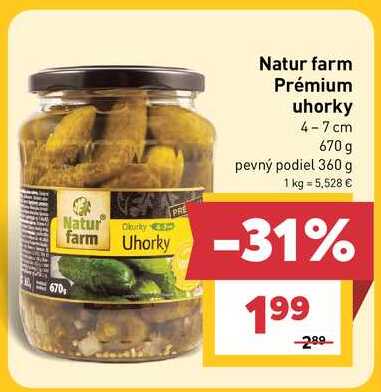 Natur farm Prémium uhorky 4-7 cm 670 g