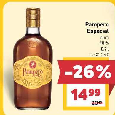 Pampero Especial rum 40% 0,7l