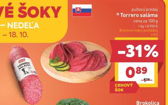 Torrero saláma cena za 100 g