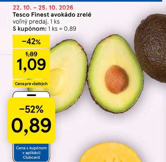 Tesco Finest avokádo zrelé voľný predaj, 1 ks 