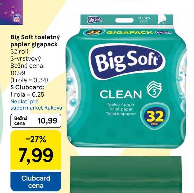 Big Soft toaletný papier gigapack 32 rolí