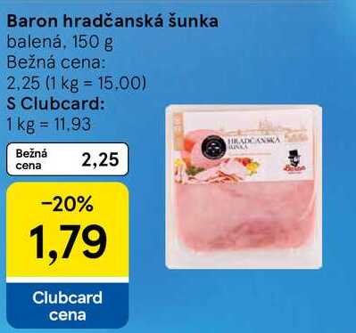 Baron hradčanská šunka balená, 150 g