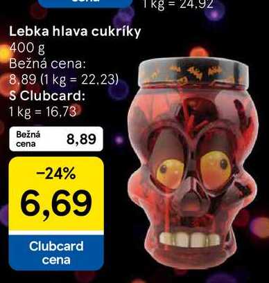 Lebka hlava cukríky 400 g 