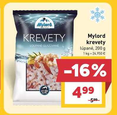 Mylord krevety lúpané, 200 g