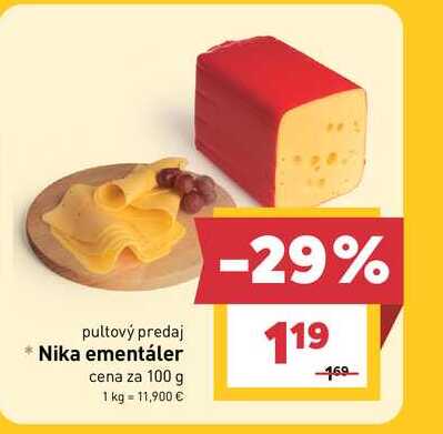 Nika ementáler cena za 100 g