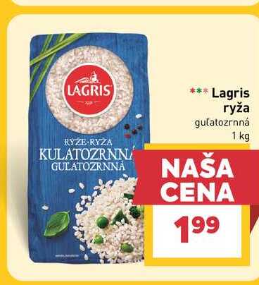 Lagris ryža gulatozrnná 1 kg 