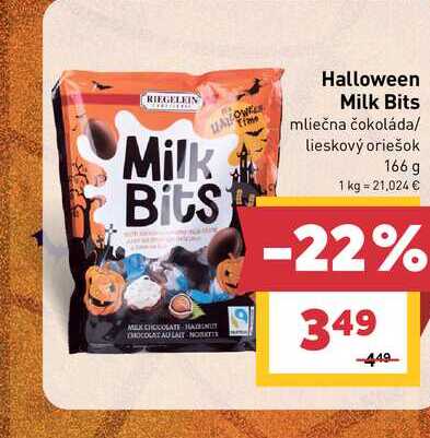 Halloween Milk Bits mliečna čokoláda/ lieskový oriešok 166 g