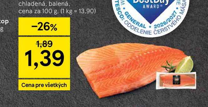Losos fileta s kožou 100 g