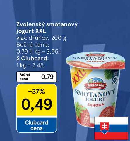 Zvolenský smotanový jogurt XXL viac druhov, 200 g