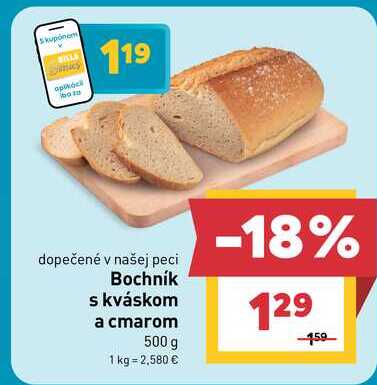 Bochník s kváskom a cmarom 500 g