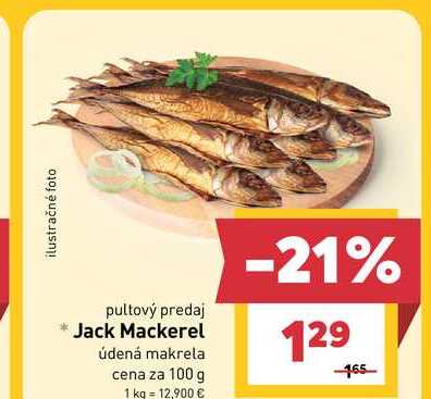 Jack Mackerel údená makrela cena za 100 g