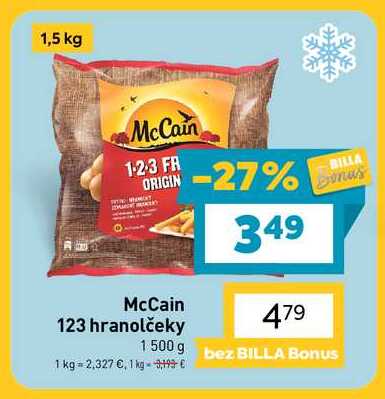 McCain 123 hranolčeky 1500 g