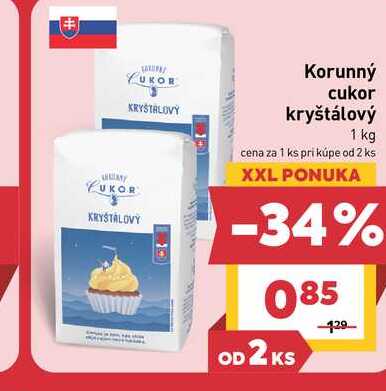 Korunný cukor kryštálový 1 kg