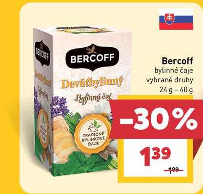 Bercoff bylinné čaje vybrané druhy 24 g -40 g  v akcii
