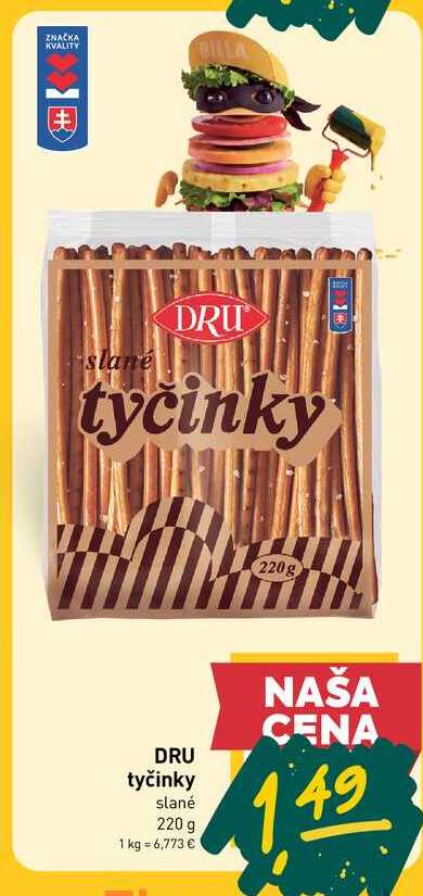 DRU tyčinky 220g