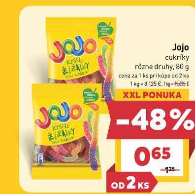 Jojo cukríky rôzne druhy, 80 g