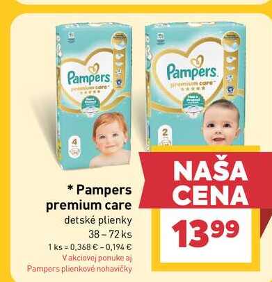 Pampers premium care detské plienky 38-72ks
